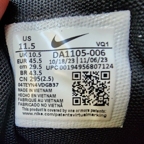Nike Quest 4 DA1105-006 Black/White Running Sneakers Size 11.5 - Picture 8 of 11